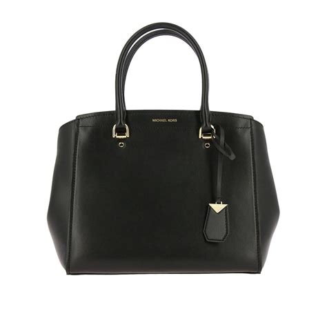 michael kors handtasche lack schwarz seiten weis|michael kors top handle handbags.